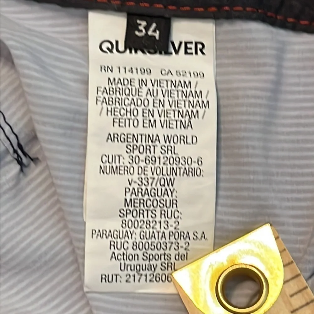 NWOT Quiksilver Men's Highline Tijuana Red White & Navy Board Shorts Size 34